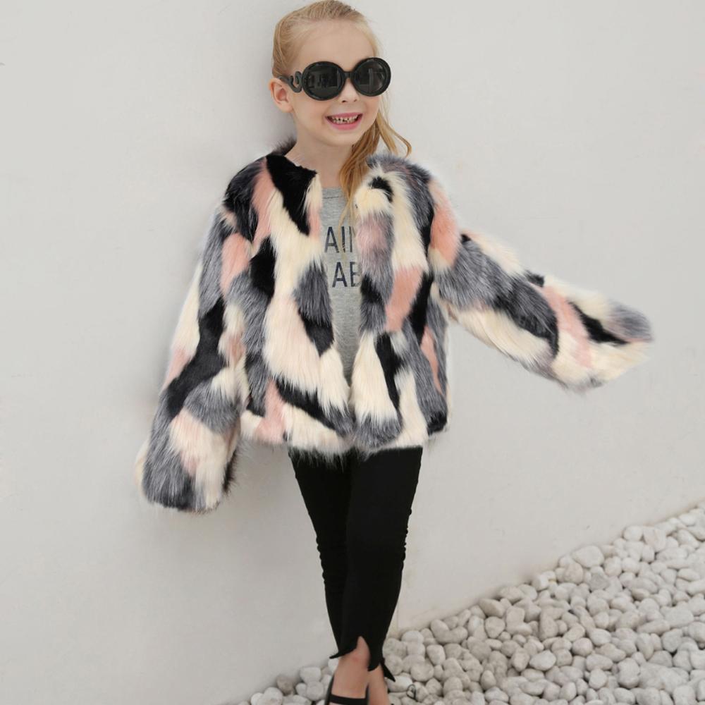 Winter Warm Clothes Faux-Fur ThickSolid Coat Outwear Kids Baby Girls accessories My First Christmas Baby Clothes Vestiti BambinaX1019