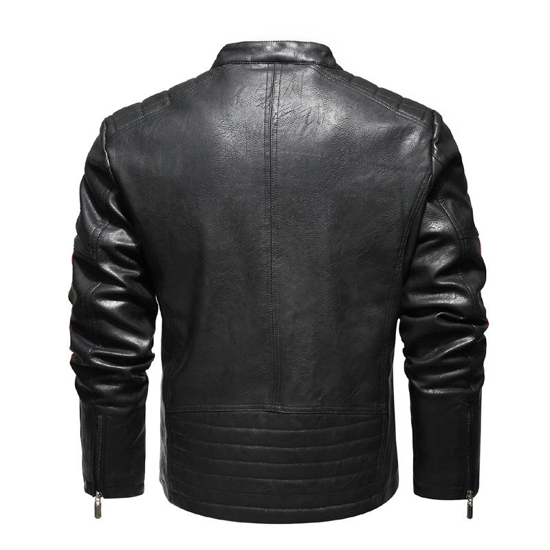 Men Motorcycle Leather Jackets Trendy New Biker Leather Jacket Mens Bomber Jacket with Embroidery Epaulet Faux Leather Coat 201120