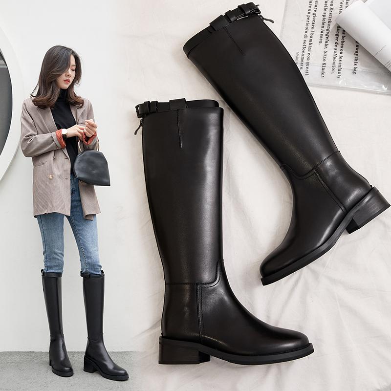 Women knee-high boots Genuine Leather Boots fashion Handmade European and American fashion women's long back zipper, 6.5cm-autumn
Women knee-high boots Genuine Leather Boots fashion Handmade European and American fashion women's long back zipper, 6.5cm-autumn