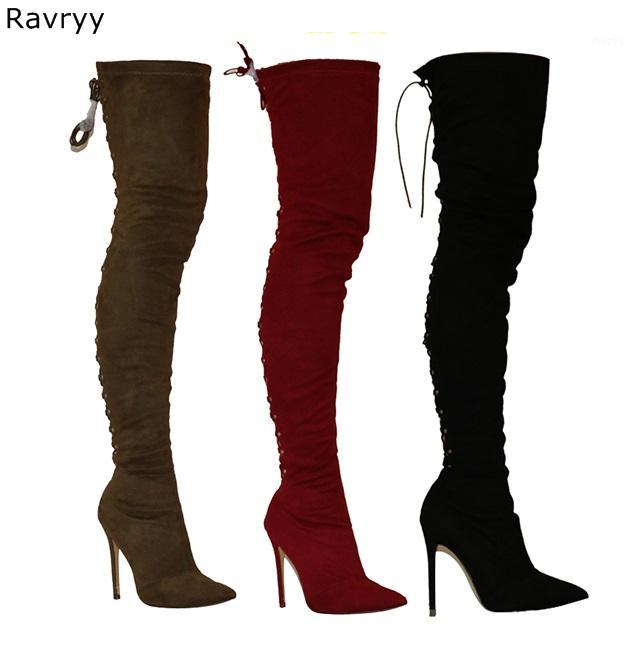 Elastic wine red woman's long boots suede leather pointed toe thin heel autumn over-the-knee boot party club show female shoes1, As picture
Elastic wine red woman's long boots suede leather pointed toe thin heel autumn over-the-knee boot party club show female shoes1, As picture