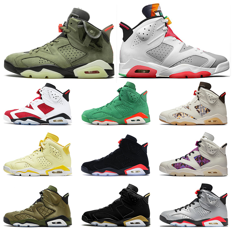 TOP Quality Jumpman 6 6s Travis Mens Women Basketball Shoes Hare 3M Reflective Black Infrared DMP UNC Trainers Sneakers Big Size 13, #23 black cat 40-47
TOP Quality Jumpman 6 6s Travis Mens Women Basketball Shoes Hare 3M Reflective Black Infrared DMP UNC Trainers Sneakers Big Size 13, #23 black cat 40-47