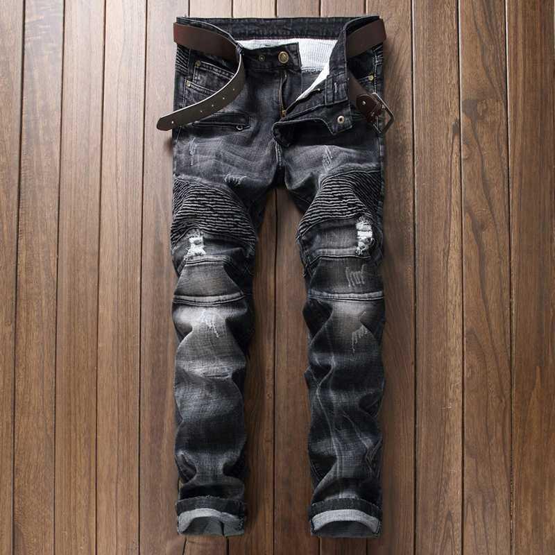 Black jeans men hole Casual ripped jeans slim fit rap hip hop pants Straight classic pleated denim trousers Biker
Black jeans men hole Casual ripped jeans slim fit rap hip hop pants Straight classic pleated denim trousers Biker