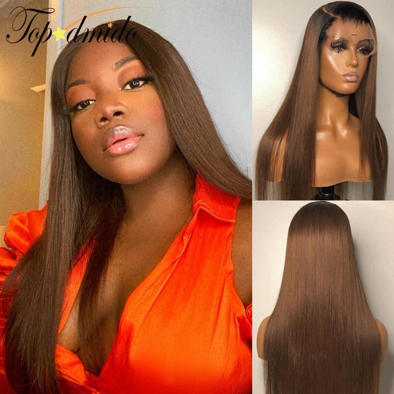 Lace Wigs TOPODMIDO Ombre Brown Color 13x4 Front Wig With Baby Hair Brazilian Straight Remy Closure Glueless Human, Black;brown
Lace Wigs TOPODMIDO Ombre Brown Color 13x4 Front Wig With Baby Hair Brazilian Straight Remy Closure Glueless Human, Black;brown