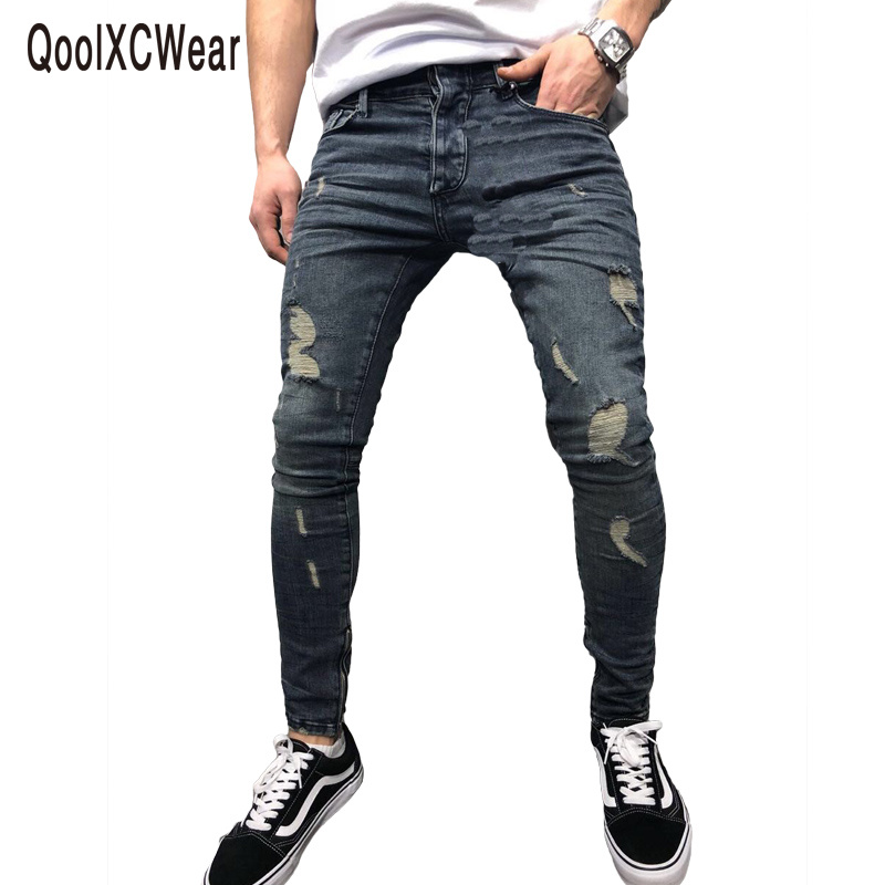 Distressed ripped holes men jeans men Zipper hip hop jeans streetwear Slim biker jeans skinny, Kg-1
Distressed ripped holes men jeans men Zipper hip hop jeans streetwear Slim biker jeans skinny, Kg-1