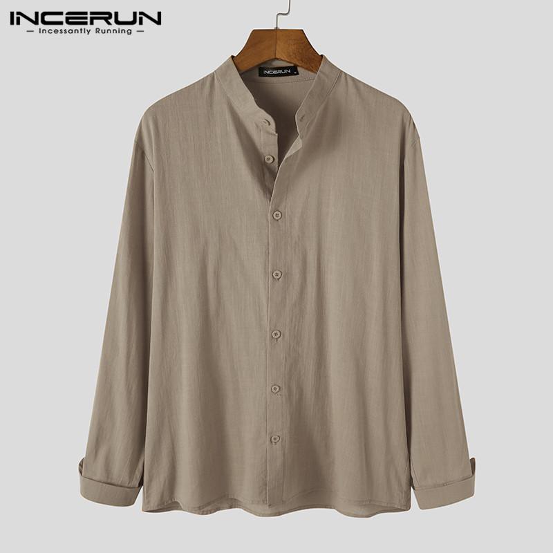 INCERUN Men Casual Shirt Brand Cotton Solid Color Long Sleeve Breathable Button Tops Lapel Streetwear Camisa Masculina -5XL, Blue
INCERUN Men Casual Shirt Brand Cotton Solid Color Long Sleeve Breathable Button Tops Lapel Streetwear Camisa Masculina -5XL, Blue