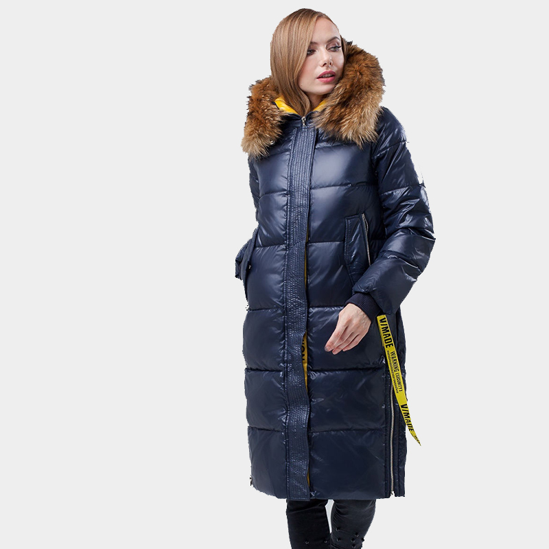 CEPRASK Winter new down jacket women outerwear high quality thick cotton fashion style long Faux Fur women winter coat 201019