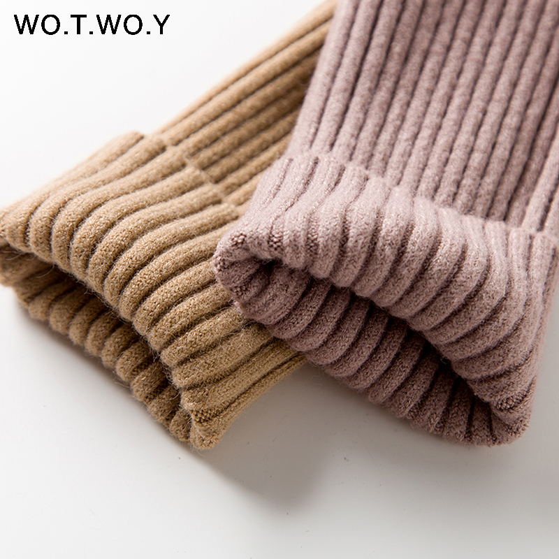 WOTWOY Winter Long Straight Sweater Dresses Women Casual Thick Knitted Turkleneck Dress Woman Slim Mid-Calf Dress Lady Blue 201110