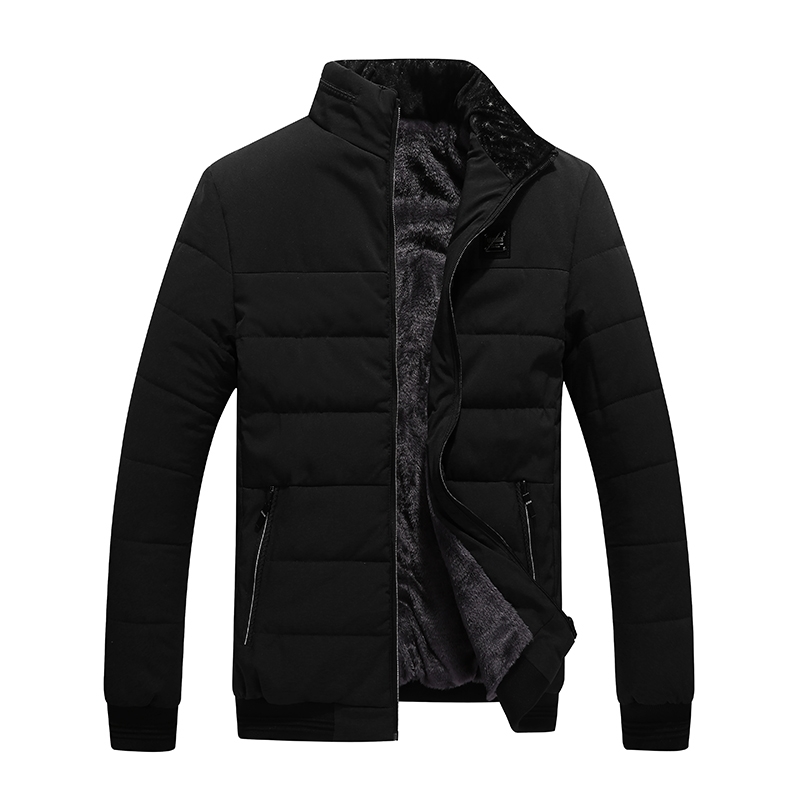Men's Winter Jacket New Plus Cashmere Blouson Homme Male Stand Collar Business Coat Keep Warm Thick Splice Cotton clothing 201026