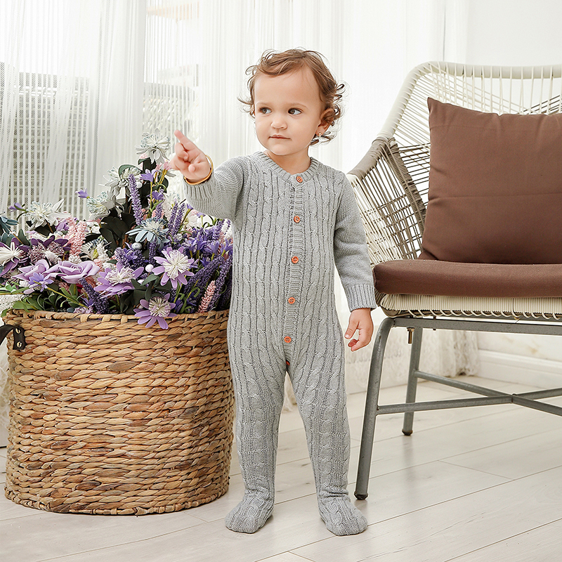 Newborn Props Clothes Hood Footed Rompers Baby Boy Costume Knit Outfit Infant Boys Girls Romper Photography 0-24M C0126