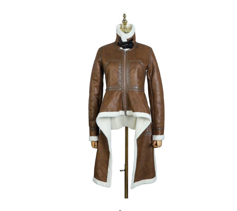 New ARRIVAL Irregular Leather Jacket Plus Size Winter Long Faux Fur Coat Women Korean Fashion Clothing