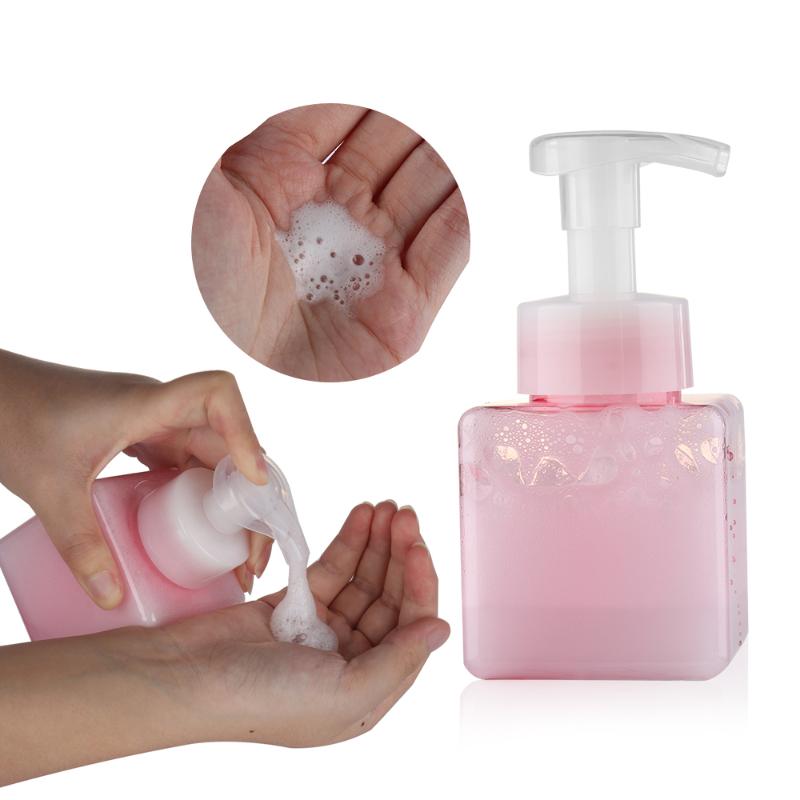 Hot 11pcs/lot Plastic Clear Liquid Foaming Refillable Bottles Froth Pump Soap Dispenser Shampoo Lotion Bottling With Cap Containers 250ml