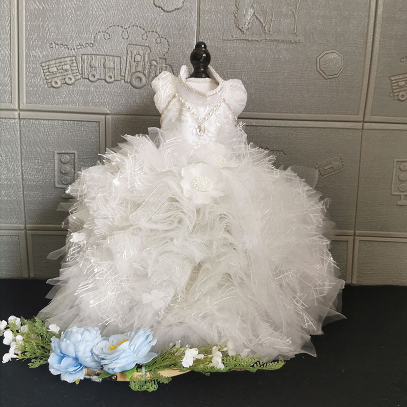Free Shipping Handmade Clothes Dog Wedding Dress Fairy-Tale Classic White Lace Ball Gown Chapel Train Pets Trailing Dress Yorkie
Free Shipping Handmade Clothes Dog Wedding Dress Fairy-Tale Classic White Lace Ball Gown Chapel Train Pets Trailing Dress Yorkie
