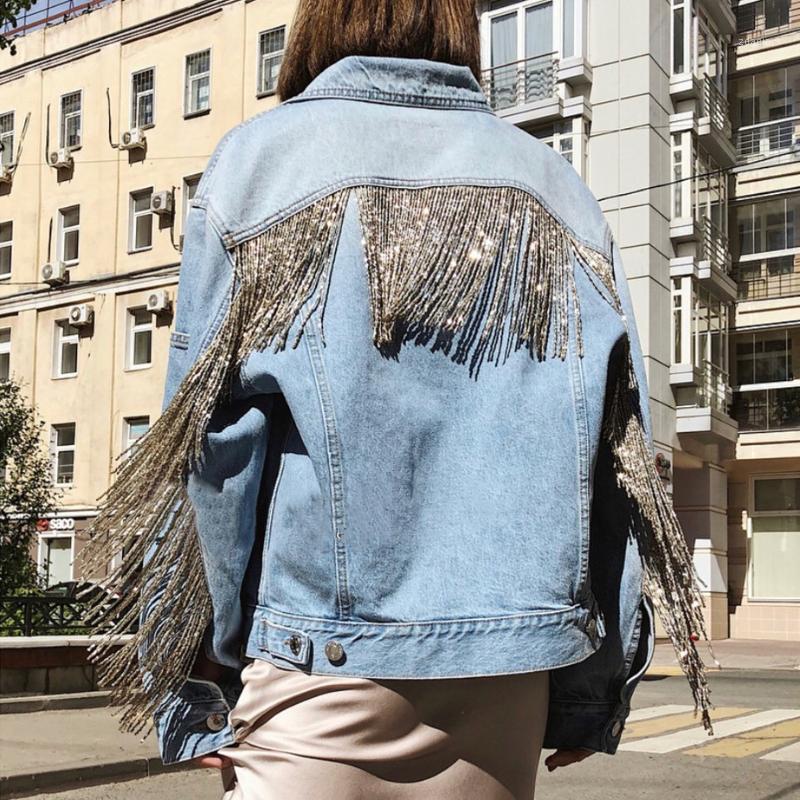 Spring Autumn 2020 European Fashion Women New Luxury Hand-nailed Pearl Heavy Industry Back Tassel Denim jacket Coat Outerwear1, Gold chain
Spring Autumn 2020 European Fashion Women New Luxury Hand-nailed Pearl Heavy Industry Back Tassel Denim jacket Coat Outerwear1, Gold chain