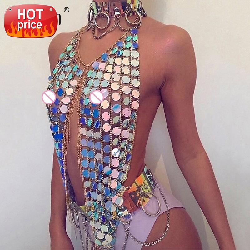 AKYZO Sexy Metal Chain Bling Sequins Crop Tops Women Summer Hollow Out Halter Cropped Sparkly Luxury Nightclub Party Tank Top #ob1O, White
AKYZO Sexy Metal Chain Bling Sequins Crop Tops Women Summer Hollow Out Halter Cropped Sparkly Luxury Nightclub Party Tank Top #ob1O, White