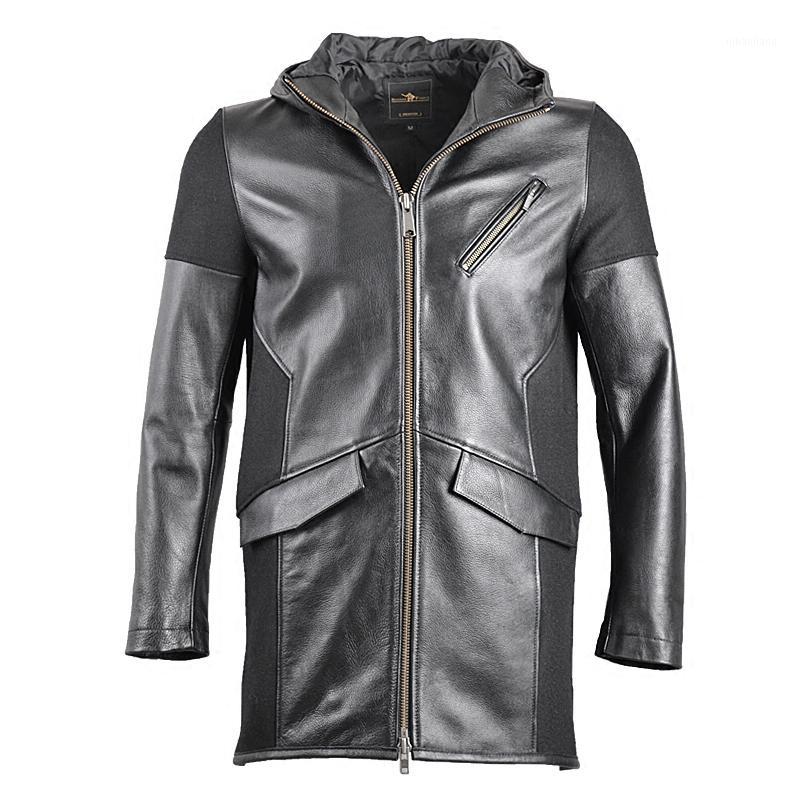 2019 hooded patchwork genuine leather long coat men smart causla Woolen cow leather windbreaker men real jacket male1, Black
2019 hooded patchwork genuine leather long coat men smart causla Woolen cow leather windbreaker men real jacket male1, Black