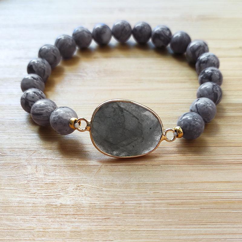 Vintage classic natural stone fashion beaded bracelet man wild arm accessories handmade gray bead elastic bangle for women
Vintage classic natural stone fashion beaded bracelet man wild arm accessories handmade gray bead elastic bangle for women