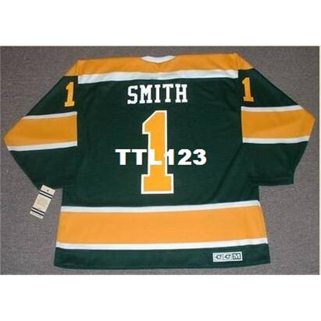 740 #1 GARY SMITH California Golden Seals 1970 CCM Vintage Home Hockey Jersey or custom any name or number retro Jersey, Green
740 #1 GARY SMITH California Golden Seals 1970 CCM Vintage Home Hockey Jersey or custom any name or number retro Jersey, Green