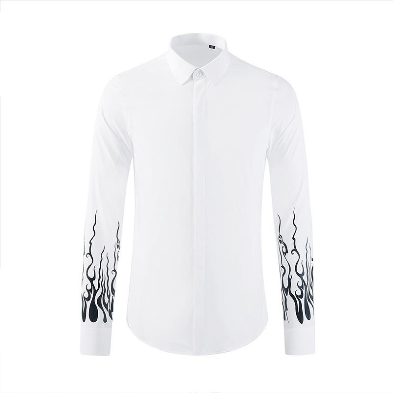 Men's wear 2021 spring and summer new high-quality fireball tattoo printing high-end fashion slim shirt men's long sleeves, White
Men's wear 2021 spring and summer new high-quality fireball tattoo printing high-end fashion slim shirt men's long sleeves, White