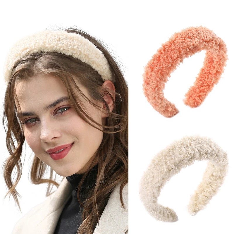 Lambswool Headbands Bohemian Solid Hairband Fashion Head Hoop Women Bezel Turban Headwear Hair Accessories Girls Hair Band