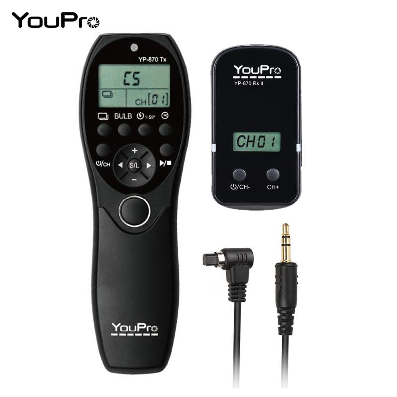 YouPro YP-870 N3 2.4G Wireless Remote Control LCD Timer Shutter Release Transmitter Receiver for 7D 5D 5D2 5D3 DSLR Camera
YouPro YP-870 N3 2.4G Wireless Remote Control LCD Timer Shutter Release Transmitter Receiver for 7D 5D 5D2 5D3 DSLR Camera