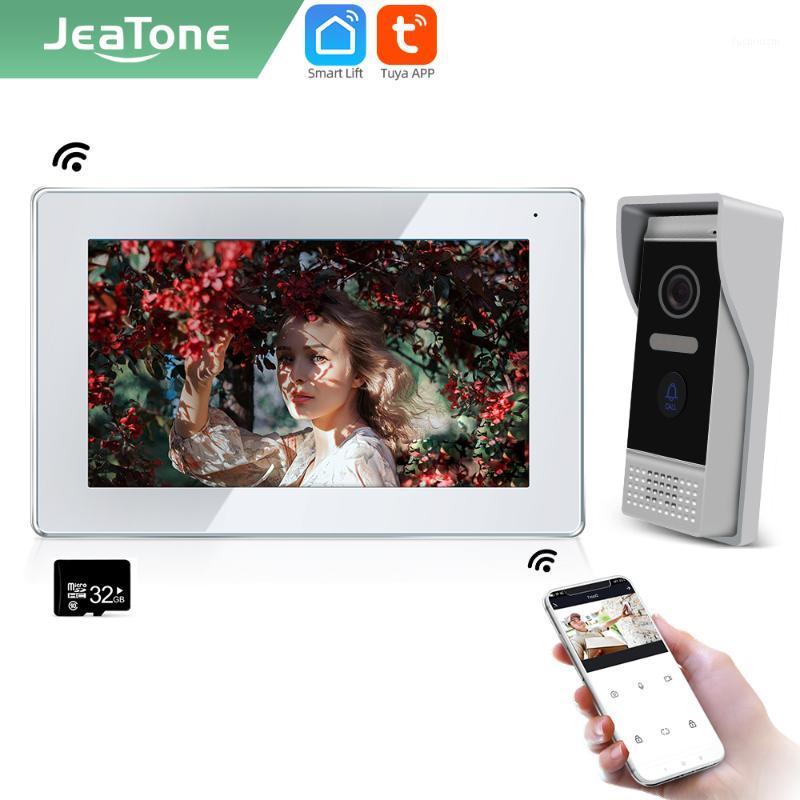 

Jeatone Tuya smart phone 7" IP WIFI video Intercom for home Monitor door bell wireless call doorbell outdoor with camera AHD1