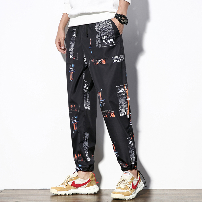 Hip hop Pants Men Loose Joggers Print Streetwear Harem Pants Clothes Ankle length Trousers 201027