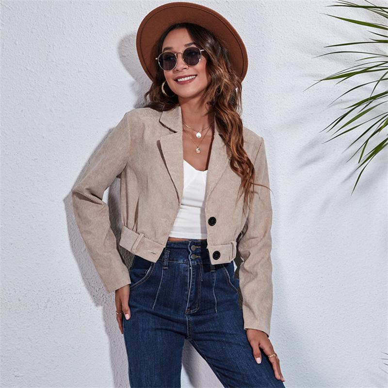 Women's Jackets Fashion Turn-down Collar Single-breasted Coats 2022 Autumn Winter Solid Black Elegant Belt Jacket Lady Corduroy Casual Outwe, Black;brown
Women's Jackets Fashion Turn-down Collar Single-breasted Coats 2022 Autumn Winter Solid Black Elegant Belt Jacket Lady Corduroy Casual Outwe, Black;brown