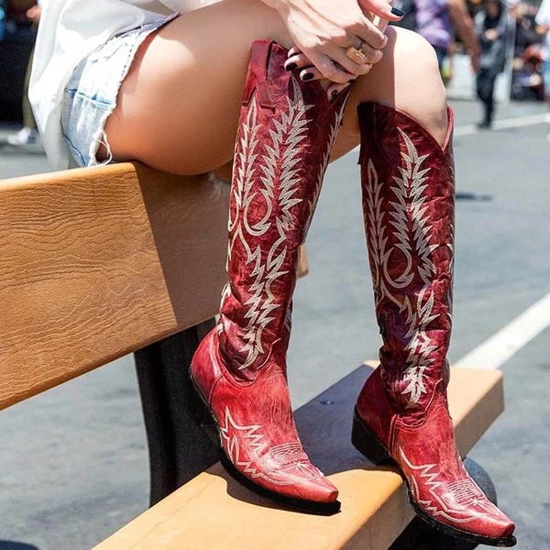 Embroidered Boots Women Western Cowboy Boots Vintage Casual Leather Low-heel Boot Pointed Toe Long Boot Ladies Calf High Booties, Rd
Embroidered Boots Women Western Cowboy Boots Vintage Casual Leather Low-heel Boot Pointed Toe Long Boot Ladies Calf High Booties, Rd