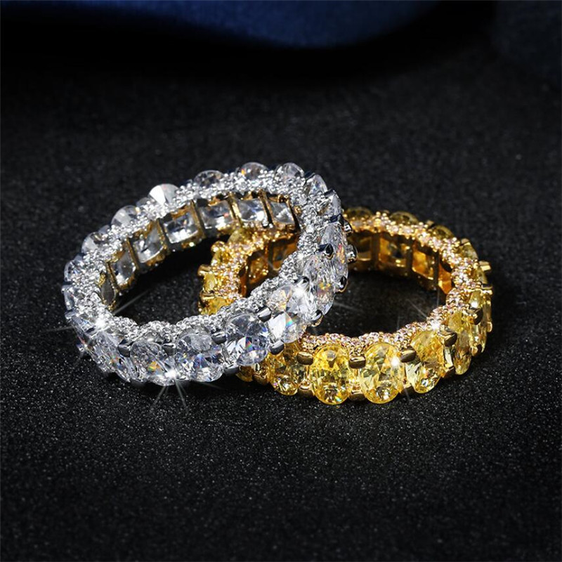 Choucong Brand Wedding Rings Luxury Jewelry 925 Sterling Silver Oval Shape 5A Cubic Zircon Yellow CZ Diamond Party Promise Women Engagement Band Ring Gifty