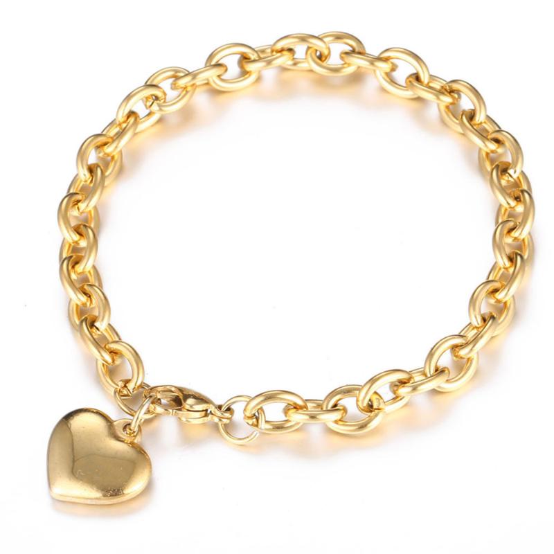 2021 Punk New Golden Cuban Chain Heart Pendant Stainless Steel Bracelets & Bangle for Women Gir Wedding Party Accessories Gift
2021 Punk New Golden Cuban Chain Heart Pendant Stainless Steel Bracelets & Bangle for Women Gir Wedding Party Accessories Gift