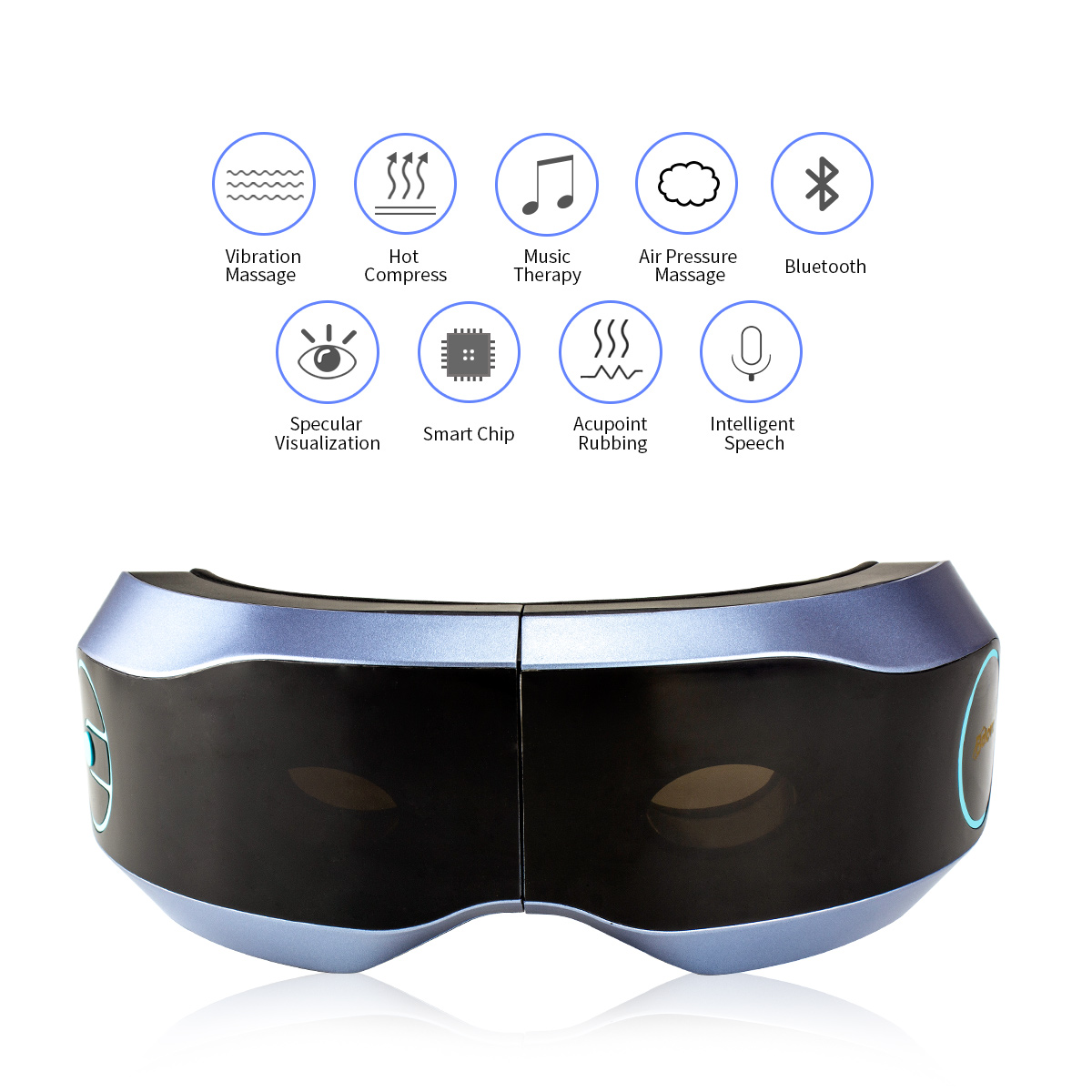 Hot Selling Eye Massager with Heating Air Pressure, Bluetooth, Music Vibration, Rechargeable Foldable Eye Therapy Visual Massager