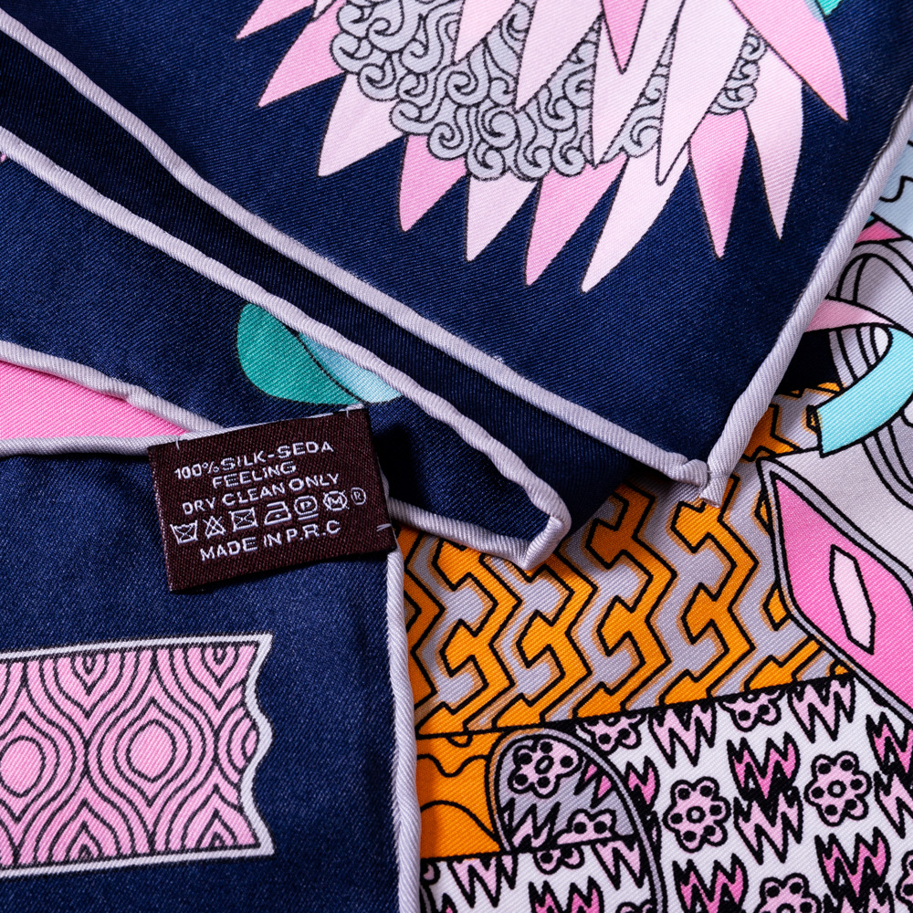 Double-Sided Hand Rolled Edge Scarf Print Women Handmade Vintage Big Size Scarfs Hijab Shawl Foulard Scarves Wraps For Ladies