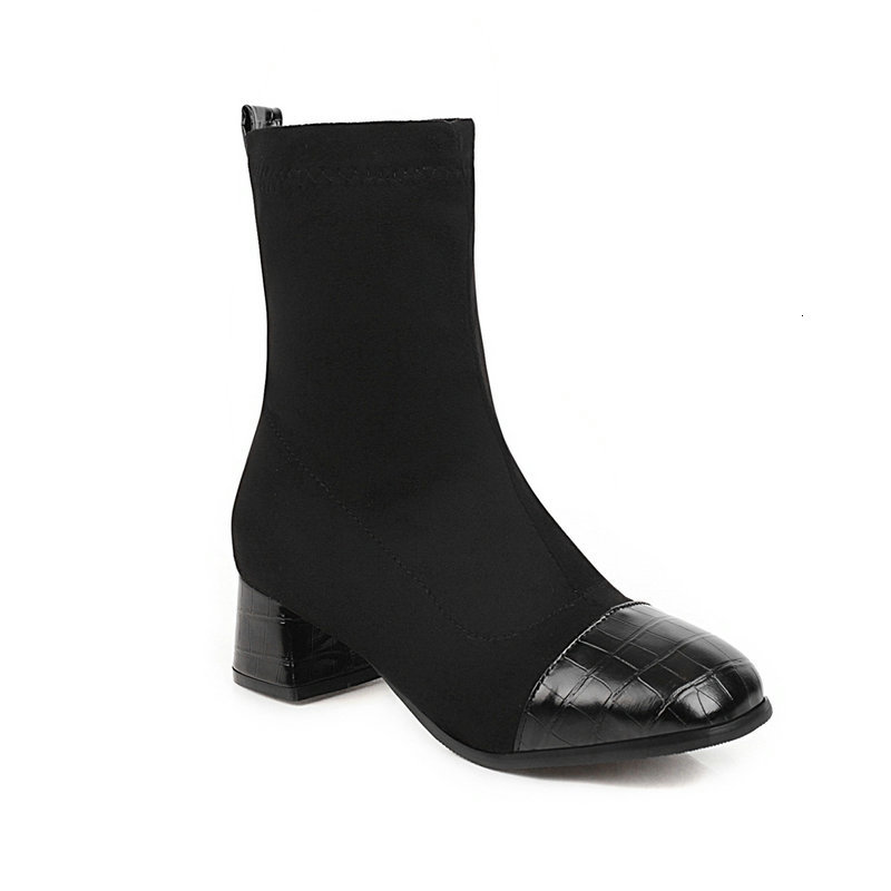 New 2021 Pu Leather + Flock Ankle Boots Fashion Square High Heel Slip-on Women Shoes Autumn Winter Round Toe Short Boot Size34-43 By5i, Black
New 2021 Pu Leather + Flock Ankle Boots Fashion Square High Heel Slip-on Women Shoes Autumn Winter Round Toe Short Boot Size34-43 By5i, Black