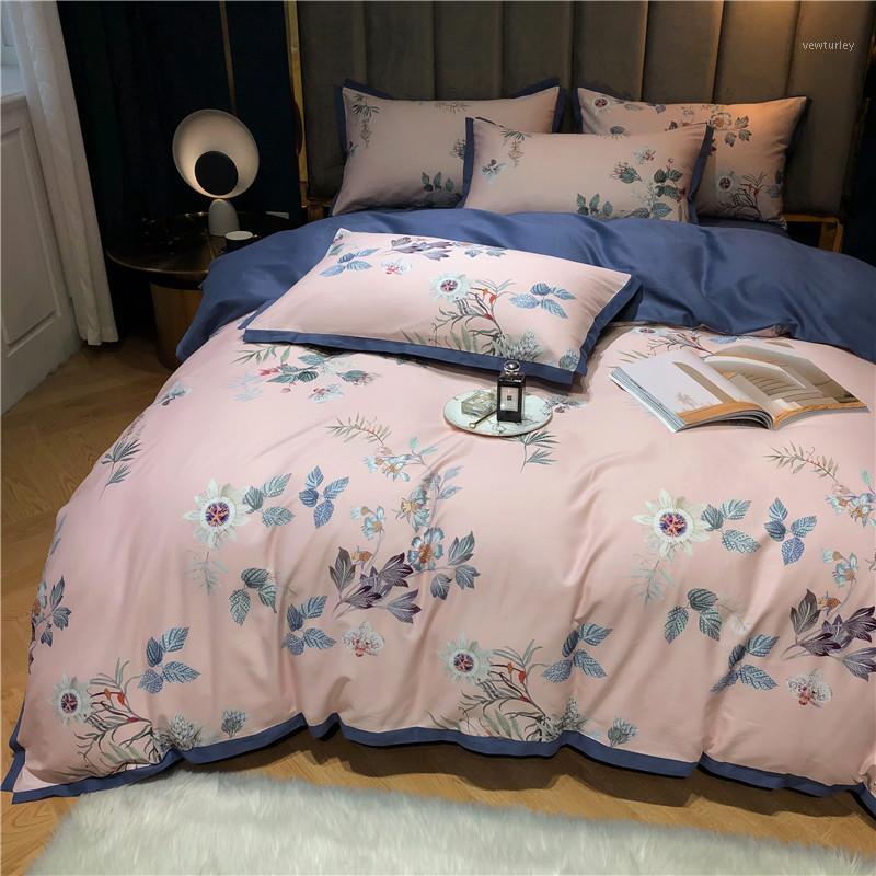 Pink and blue Egyptian cotton bedsheet leaf flower print duvet cover girl lady bed linen flat sheets queen king size hometexitle1, As pic
Pink and blue Egyptian cotton bedsheet leaf flower print duvet cover girl lady bed linen flat sheets queen king size hometexitle1, As pic