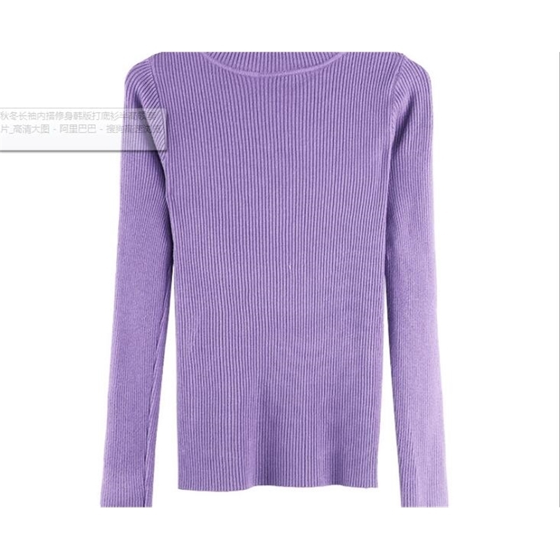 Sweater hxs autumn and winter long sleeve with slim Korean bottoming shirt half high collar Pullover Sweater wholesal 201201