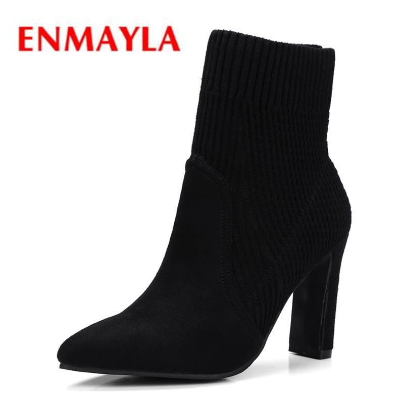 ENMAYLA Top quality women knitting pointed toe slip-on high heel boots lady fashion party shoes ZYL345, Black
ENMAYLA Top quality women knitting pointed toe slip-on high heel boots lady fashion party shoes ZYL345, Black