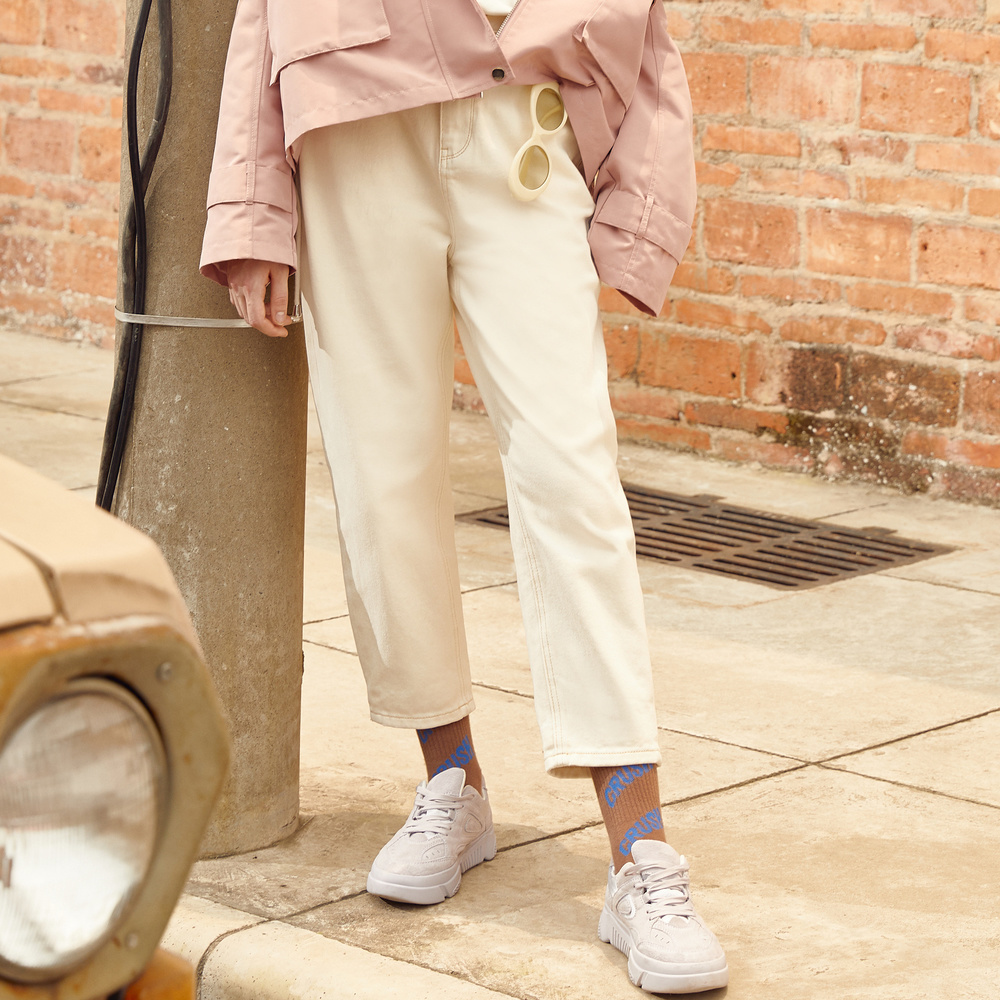 Metersbonwe Spring New Jeans For Women Jeans Woman Blue Denim Pants High Quality High Waist Straight Casual Street Jeans 201109