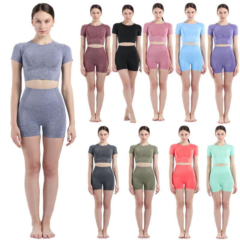 Free shipping Women Short Sleeve Yoga Set 2 Piece Seamless Suit Gym Fitness Crop Top + Shorts, Sky blue
Free shipping Women Short Sleeve Yoga Set 2 Piece Seamless Suit Gym Fitness Crop Top + Shorts, Sky blue