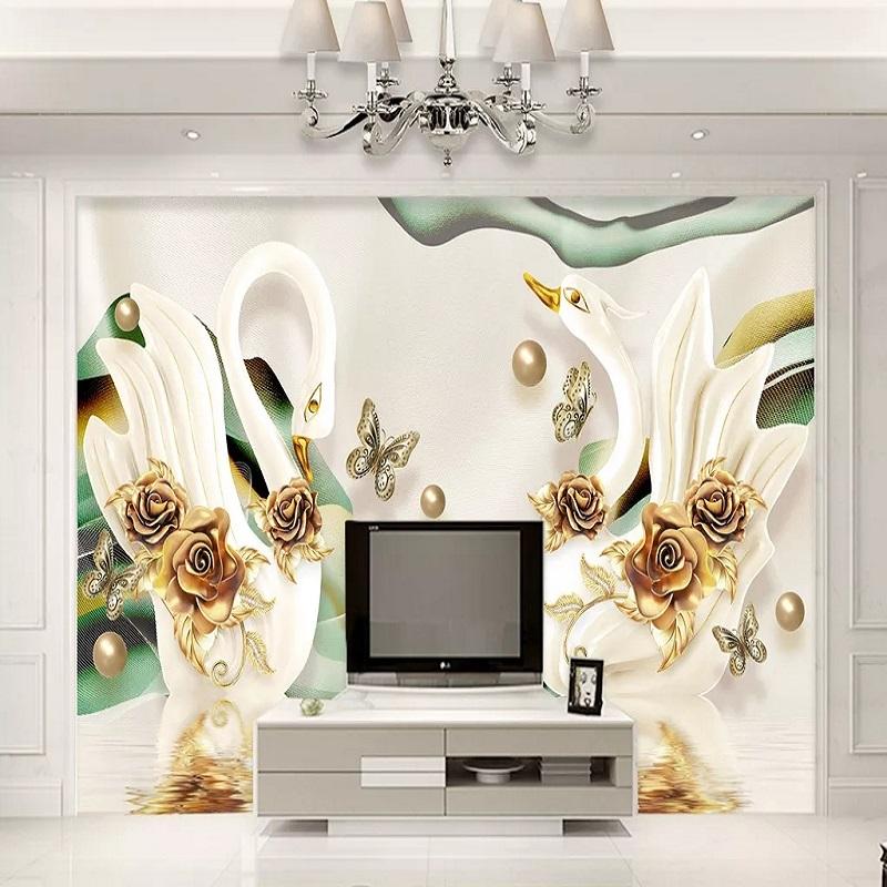 New Custom 3D Large Mural Wallpaper Luxury golden swan rose jewelry children's room TV Background living Bedroom, As show
New Custom 3D Large Mural Wallpaper Luxury golden swan rose jewelry children's room TV Background living Bedroom, As show