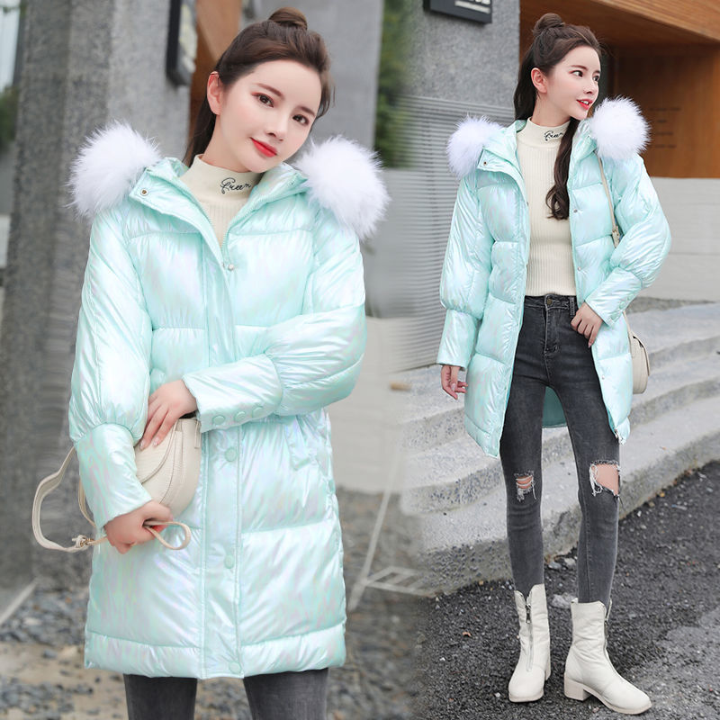 Women Glossy Pink Oversize Parkas Fashion Long Coat Winter Jackets Women Waterproof Female Coat Warm Elegant Down Jacket 201027