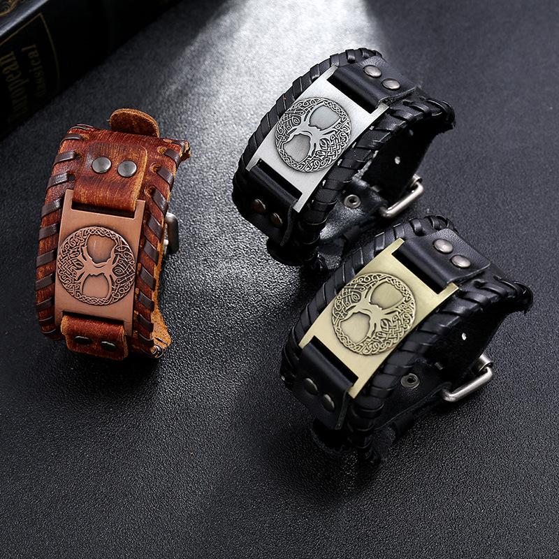 Viking Tree of Life Vintage Wrap Wicca Metal Leather Bracelet Amulet Adjustable Vintage Jewelry Men
Viking Tree of Life Vintage Wrap Wicca Metal Leather Bracelet Amulet Adjustable Vintage Jewelry Men