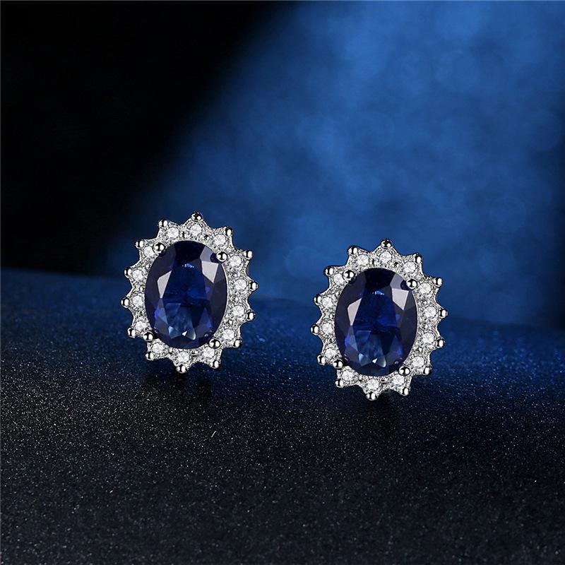 BaliJelry Earrings Silver 925 Jewelry Oval Shape Sapphire Zircon Gemstone Stud Earring Accessories for Women Wedding Engagement
BaliJelry Earrings Silver 925 Jewelry Oval Shape Sapphire Zircon Gemstone Stud Earring Accessories for Women Wedding Engagement
