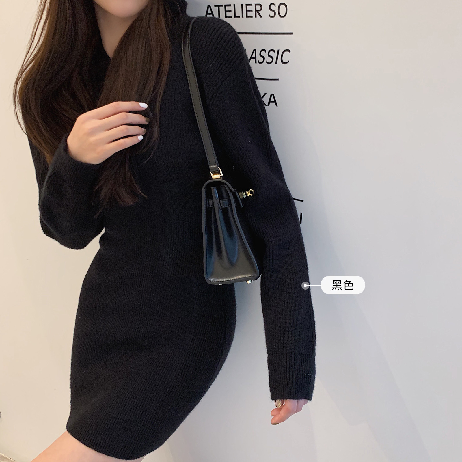 Mini Sweater Dress Women's Hood Casual Long Sleeve Office Knitted Dress Female Elegant One-piece Dress Korean Autumn Winter 201125