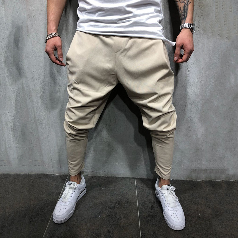 Men's Joggers Pants Streetwear Hip Hop Trousers Casual Harem Pants Male Loose Slim Fitness Soft Plain Narrow Leg Opening Clothes 201027