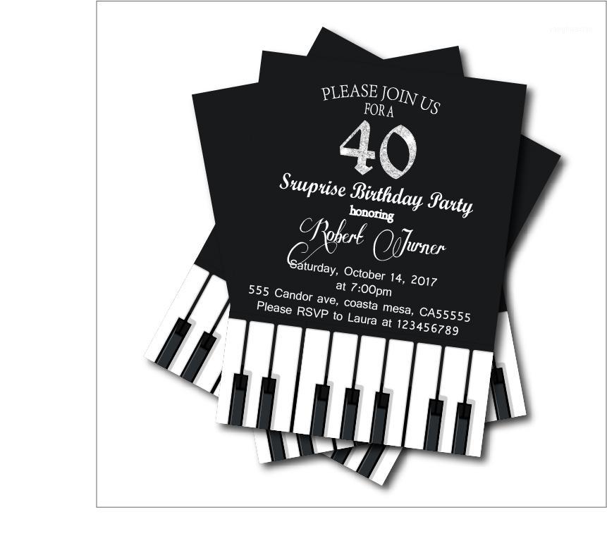 14 pcs/lot Adult 40th Birthday Party Invitations Piano Party Invites Custom any age Adult Kids Birthday decoration suply1
14 pcs/lot Adult 40th Birthday Party Invitations Piano Party Invites Custom any age Adult Kids Birthday decoration suply1