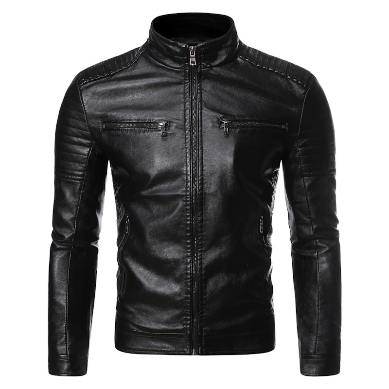 Quality New Male Female Street Neck Motorcycle Coat Men's Leather Jacket Pudg, Black.
Quality New Male Female Street Neck Motorcycle Coat Men's Leather Jacket Pudg, Black.