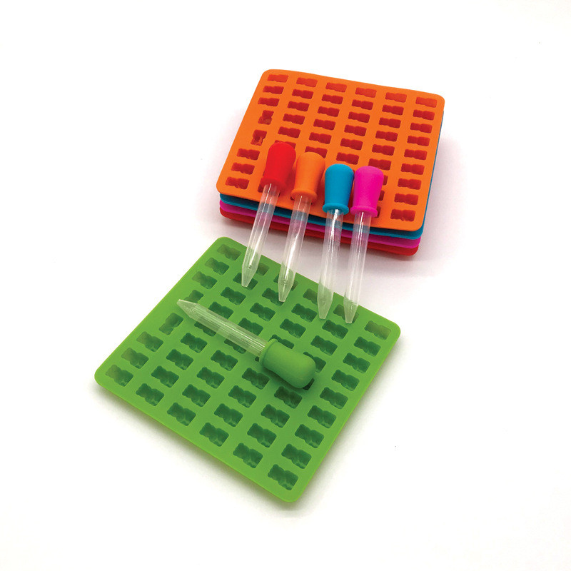 53 Holes Silicone DIY Bear Gummy Molds Chocolate Candy Ice Trays Baking Tool Cake Kitchen With Dropper Included
53 Holes Silicone DIY Bear Gummy Molds Chocolate Candy Ice Trays Baking Tool Cake Kitchen With Dropper Included