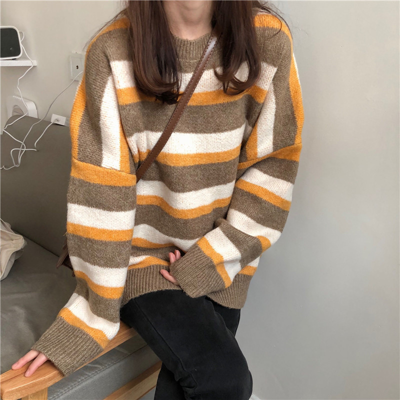 2021 New Winter Autumn Faerie Jersey Backdoor Feminine Striped Pullovers Oversized Long-sleeved Knit Tops QFQ1, Blue
2021 New Winter Autumn Faerie Jersey Backdoor Feminine Striped Pullovers Oversized Long-sleeved Knit Tops QFQ1, Blue
