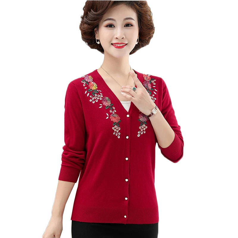 Mid-aged Cardigan Sweater Feminine Spring Single-breasted Casual Sweaters Outerwear Female R614 6540, Red wine
Mid-aged Cardigan Sweater Feminine Spring Single-breasted Casual Sweaters Outerwear Female R614 6540, Red wine