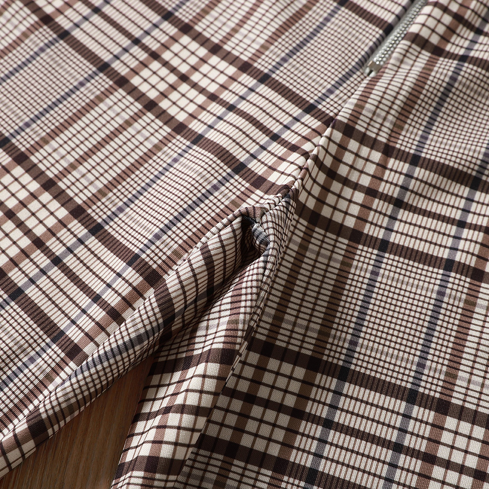 High Waist Plaid Pants Women Skinny Trousers Vintage Long Pants Elegant Slim OL Trousers Zipper Checkered Pencil Pants Pantalon 201113